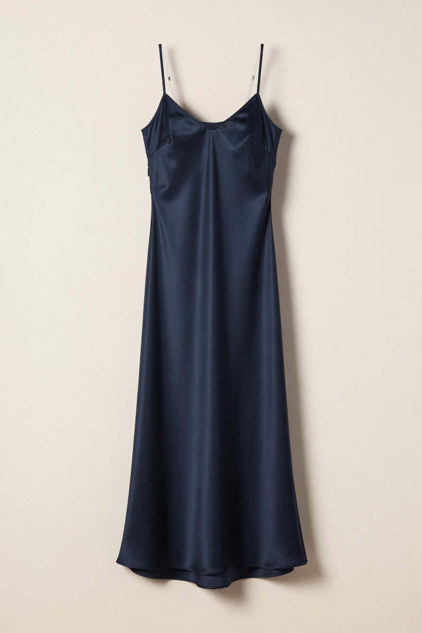 Silk Slip Dress — Midnight