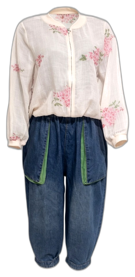 Blush Floral Linen Top/jacket