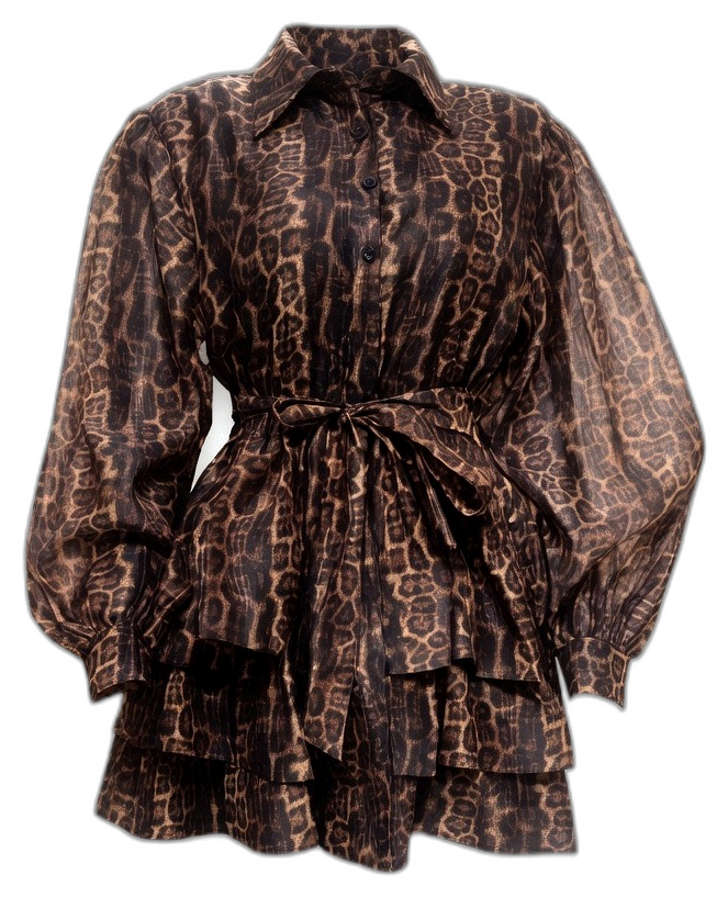 Espresso Animal Peplum Dress