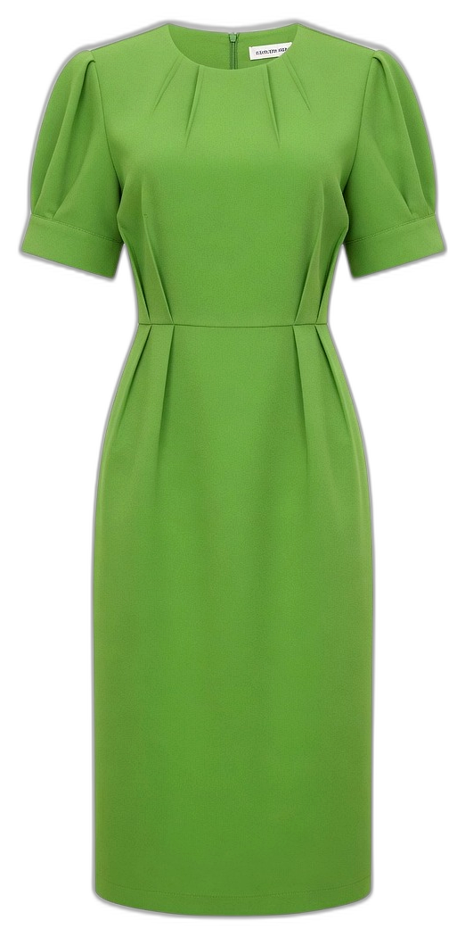Lime Puff-Sleeve Midi