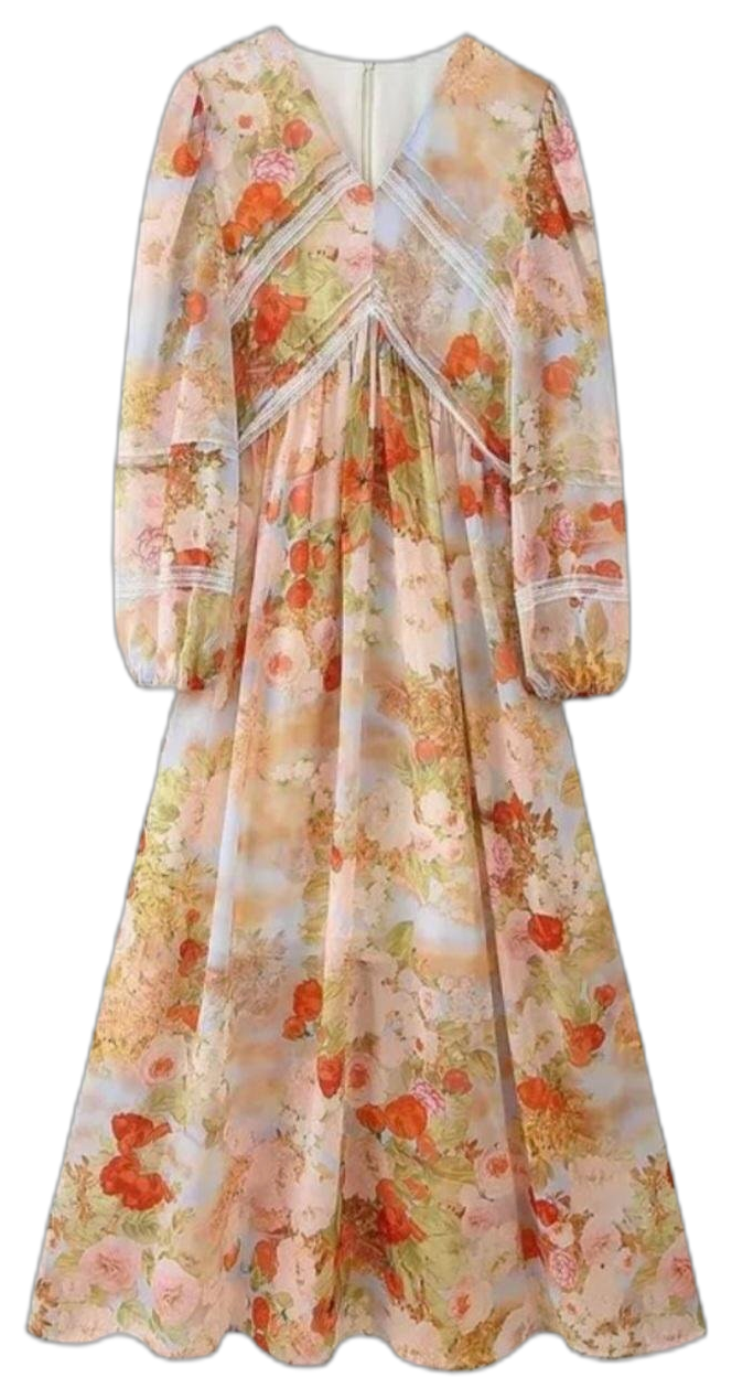 Soft Garden Floral Midi Dress